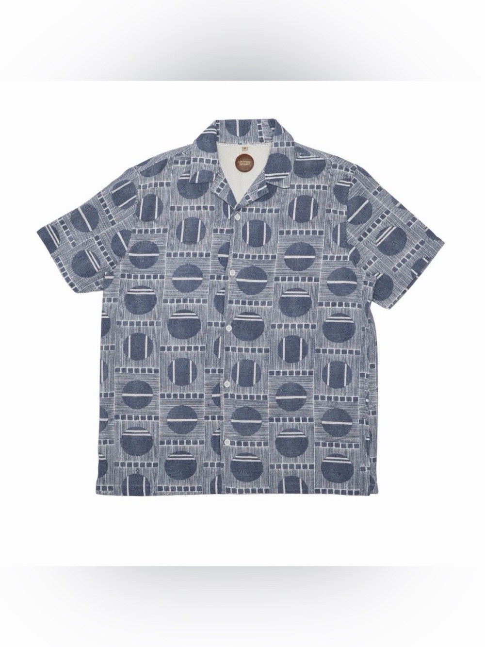 Common People Jupiter Circle Short Sleeve Buttoned Revere Shirt in Blue